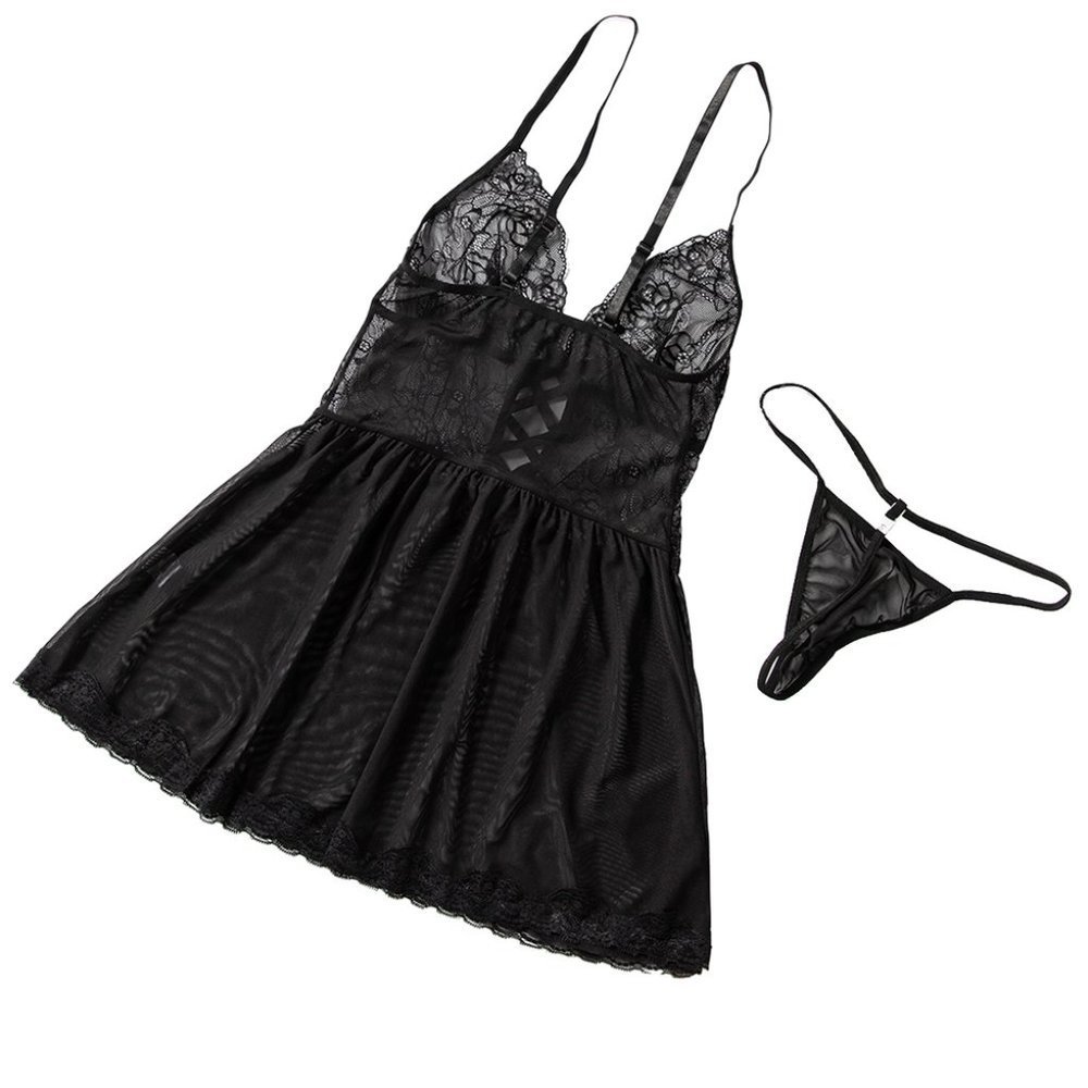 Sheer babydoll lingerie set - Picture 5 of 6